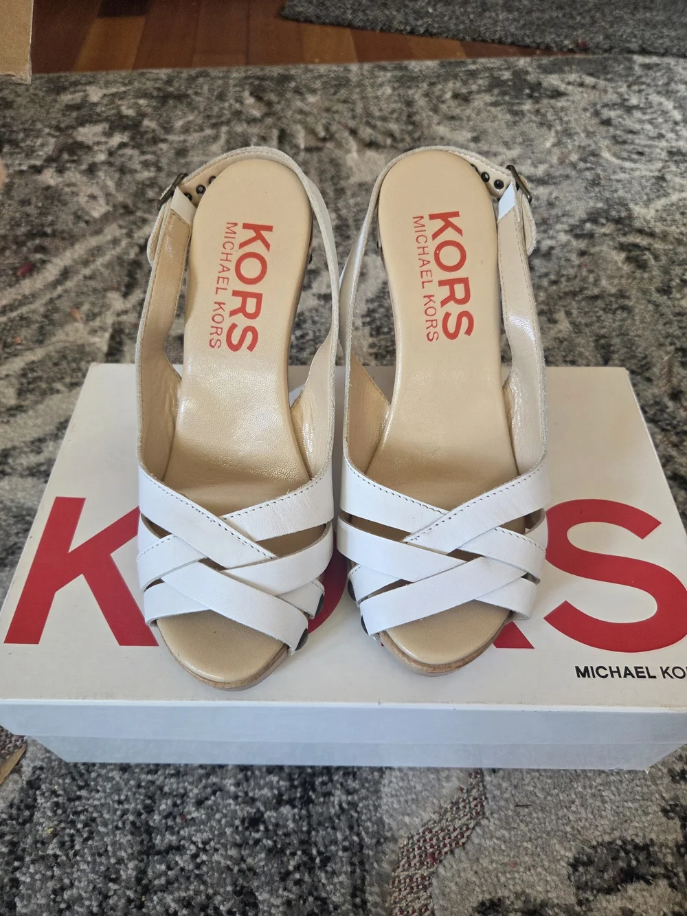 Michael Kors HAMPTON White  Slingback Heels SIZE 5
